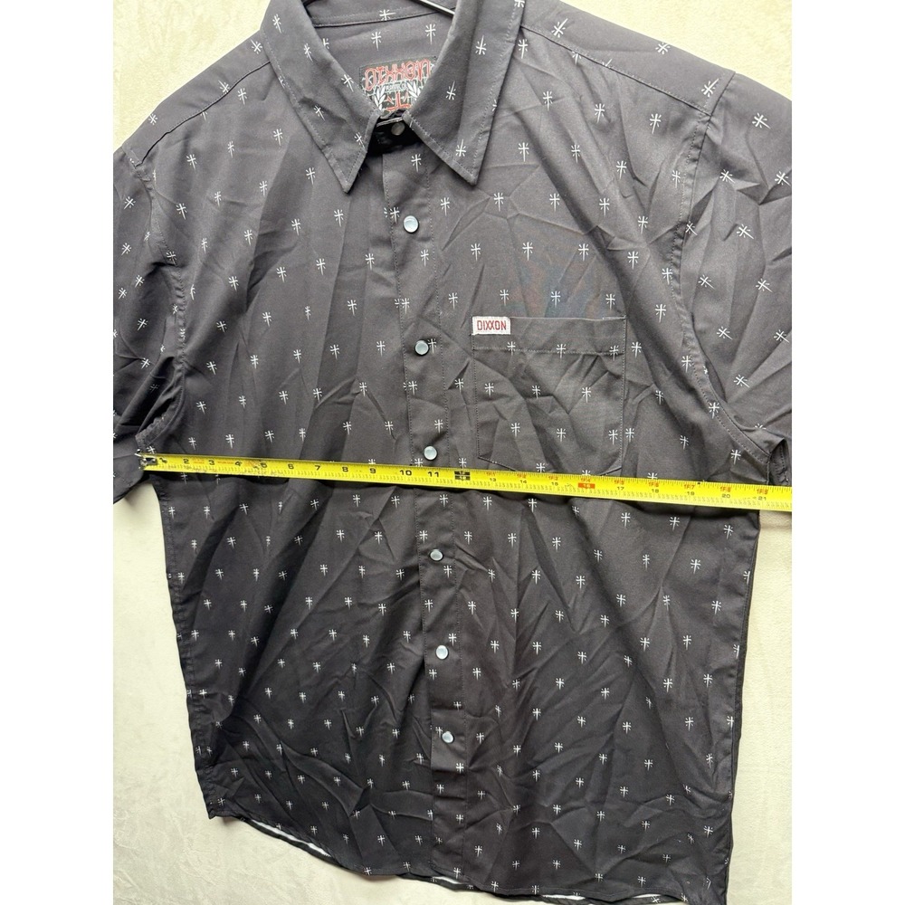 Dixxon Flannel Co The Historia Party Shirt Mens L Black Short Sleeve Pearl Snaps - Picture 2 of 7